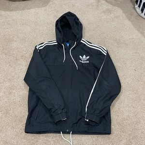 Adidas Black and White Windbreaker Jacket